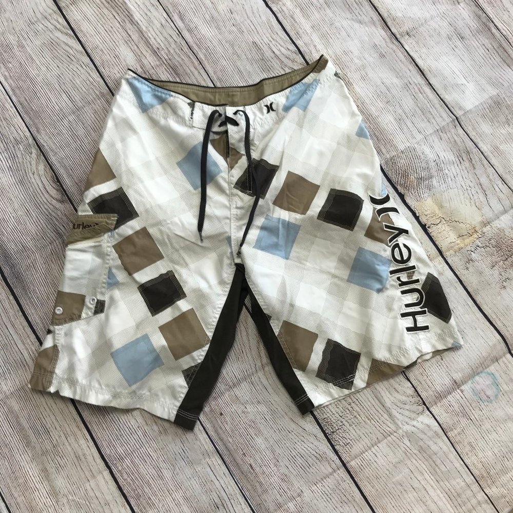 Hurley Men's Board Shorts Swimsuit Size 32 Brown